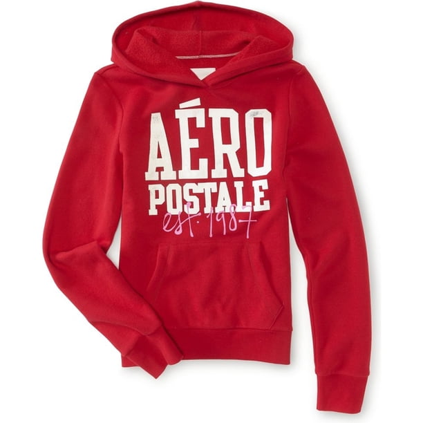 Sudadera con capucha para mujer Aeropostale Aero Popover Hoody Rojo Extragrande