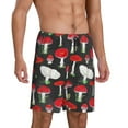 thumbnail image 2 of Kdxio Red Mushrooms Print Mens Sleep Shorts Bottoms Soft Comfy Pajama Wear Pants with Drawstring Pockets, 2 of 7