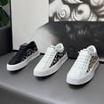 thumbnail image 3 of Men's Slip-On Sneakers, Breathable Casual Shoes, Trendy Footwear with Embroidered Print, White, Spring 2025, 3 of 9