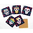 thumbnail image 2 of Inkdotpot Set of 6 Drink Coasters Easy Clean 4-inch SquareCoastersCork Base,Reusable,Skull, 2 of 8