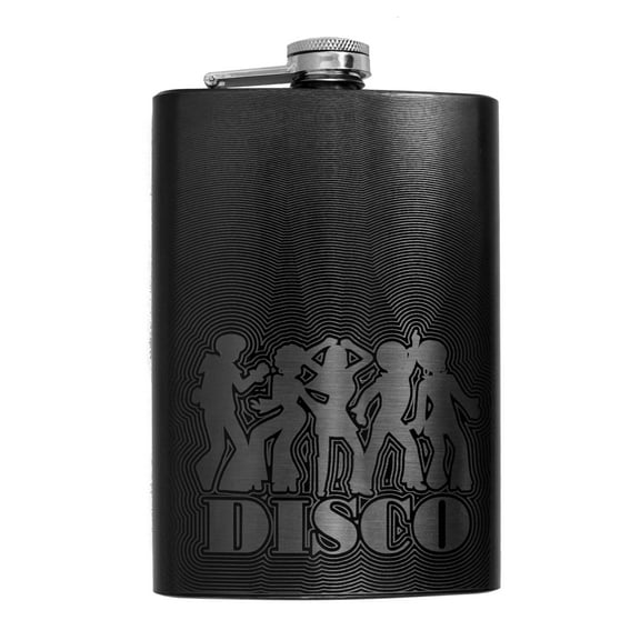 8oz BLACK Disco Flask L1