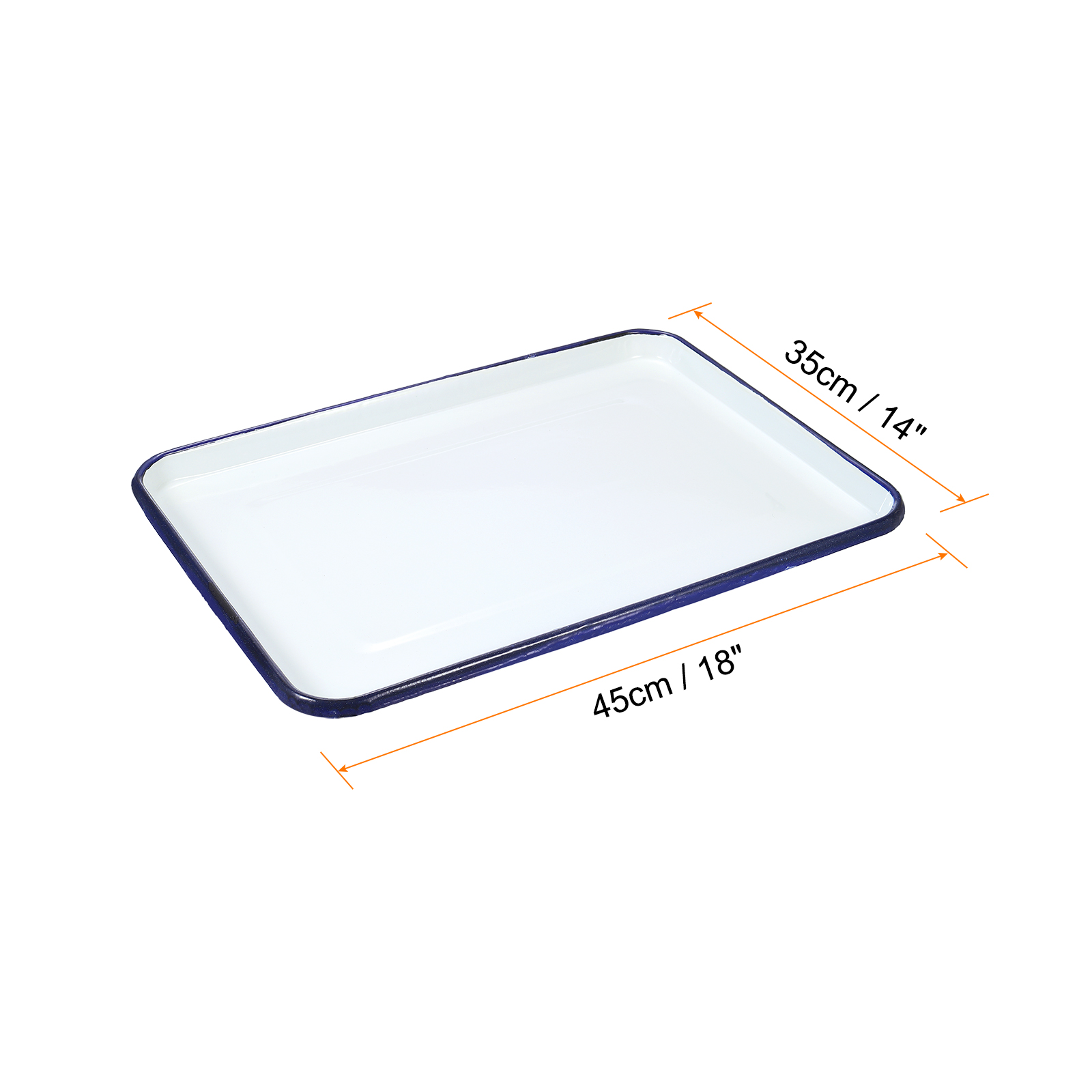 Uxcell Butcher Tray Palette 18" x 14" Metal Triple Enamel Coated Rectangular Tray Holder Artist Painter Painting Tool for Art Paint Acrylic Watercolor Mixing