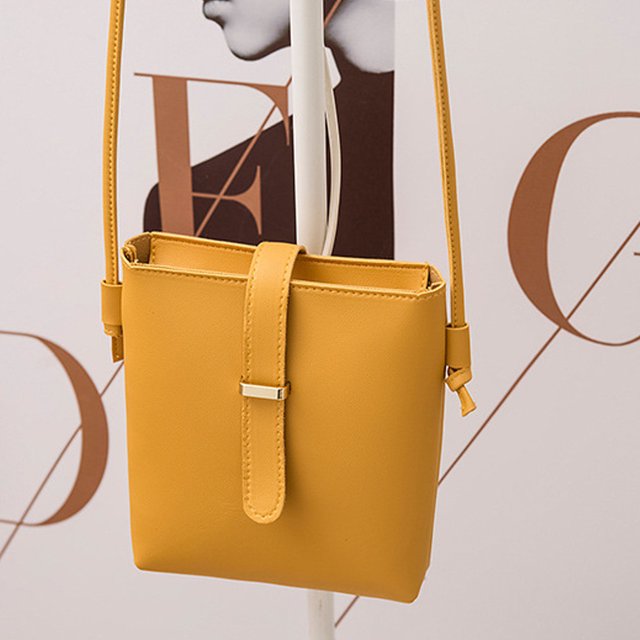 Bolso De Hombro Tipo Cubo Bolso de hombro tipo cubo para mujer, bolso de teléfono sólido, bolsos cruzados a la moda, monedero (amarillo) Likrtyny Para Estrenar