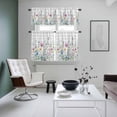 thumbnail image 4 of Spring Floral Kitchen Curtains Sets for Windows 24 Inch Length, Watercolor Herbs Summer Botanical Plaid Rod Pocket Window Treatments Tier Curtains and Valances Set for Bedroom/Bathroom, 4 of 8