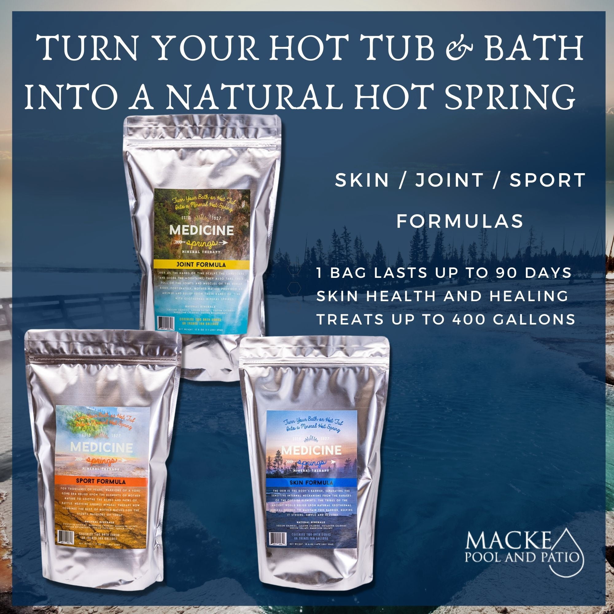 Medicine Springs Mineral Therapy Bath Salts - Skin Formula, Magnesium Enhanced Hot Spring Soak