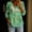 Green-B, variant on CaComMARK PI Floral 3/4 Sleeve Shirt for Women Printed V Neck Button Down Tunic Top Wide Hem Lightweight Tops Daily Wear Green-B