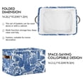 thumbnail image 2 of Yayeee 2 Pack Canvas Storage Basket with Handles for Shelves Fabric Bins Closet Organizer, Blue Garden Pattern, 2 of 8