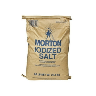 (Price/Each)Morton Iodized Table Salt 50lb, 100112
