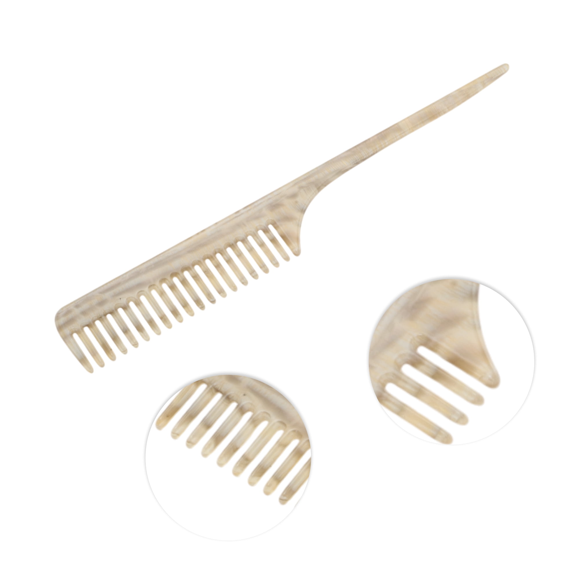 Unique Bargains 1 Pc Simple Vintage Rat Tail Comb for All Hair Types Gray, Yellow