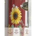 thumbnail image 6 of Cow Sunflowers Sheer Curtains 2 Panels Set Yellow Flower Bee Farms Animal Oil Painting Sheer Window Curtains Light Filtering Rod Pocket Voile Drapes for Bedroom Living Room 52"x54", 6 of 8