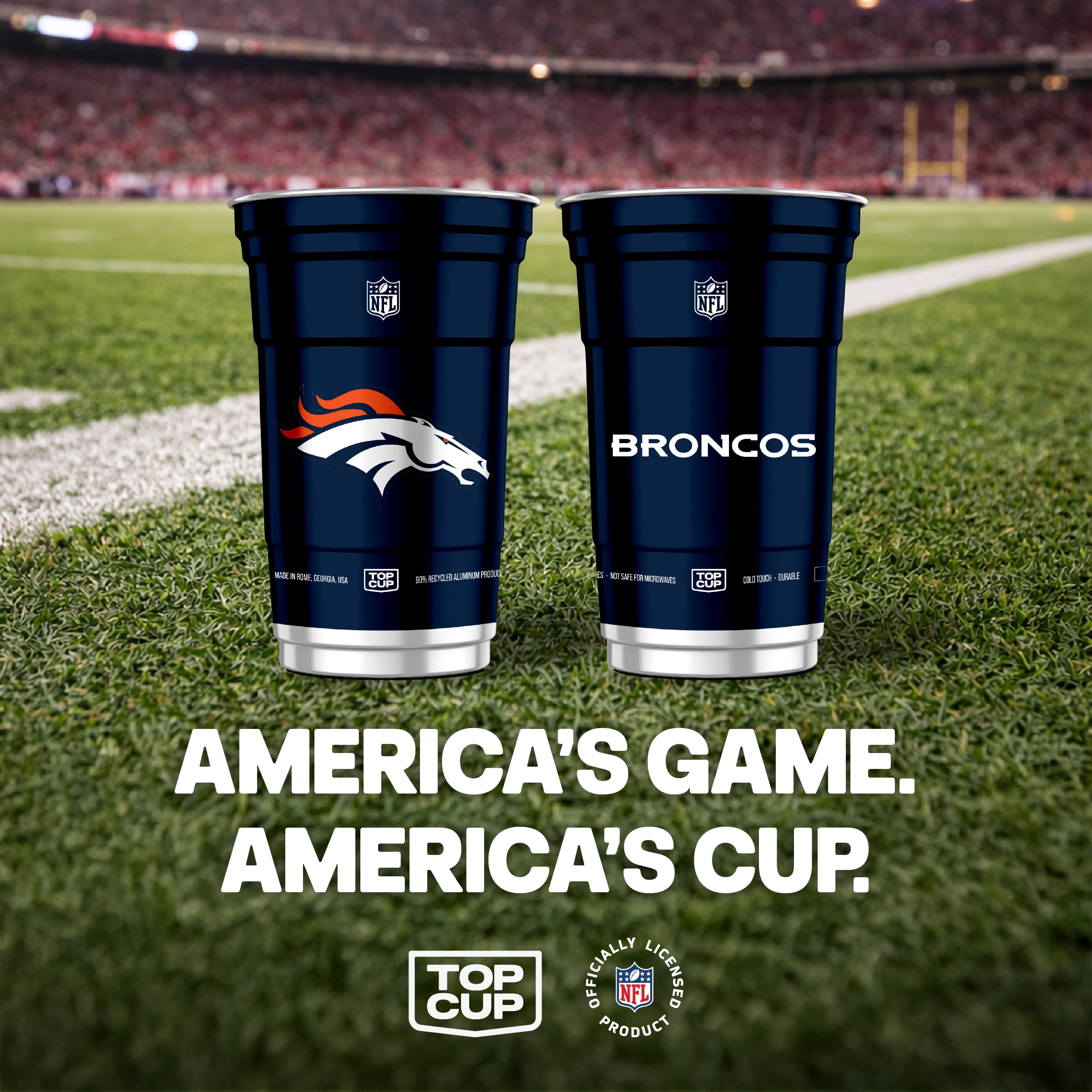 Top Cup NFL Denver Broncos Aluminum Party Cups, 20oz, 10 count