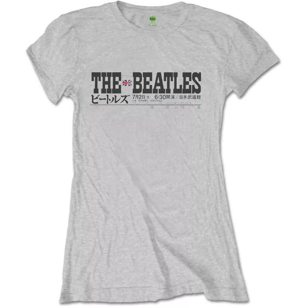 The Beatles - Camiseta Budokan Lista de Canciones para Mujer (Gris)