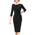 thumbnail image 1 of Vestido VFSHOW plisado asimétrico con cuello de lazo, funda negra, 1 of 6