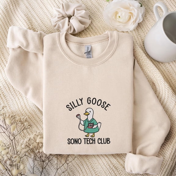 Embroidered Ultrasound Tech Tshirt, Sonographer Sweatshirt, Silly Goose Hoodie, Funny Gift for Sonographer Ultrasound Coworker Gift