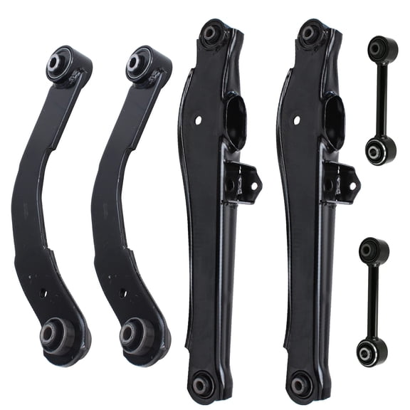 Detroit Axle - 6pc Rear Control Arms Kit for Jeep 2007-2015 Compass Patriot 2007-2012 Dodge Caliber, 2 Upper Lateral Arms 2 Lower Control Arms 2 Lower Rearward Lateral Toe Arms Replacement