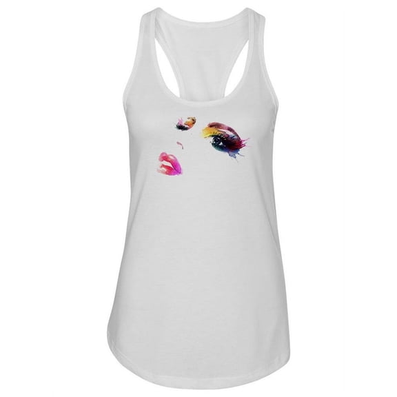 Woman Portrait Watercolor Racerback Tank Women -Image by Shutterstock, Female x-Large