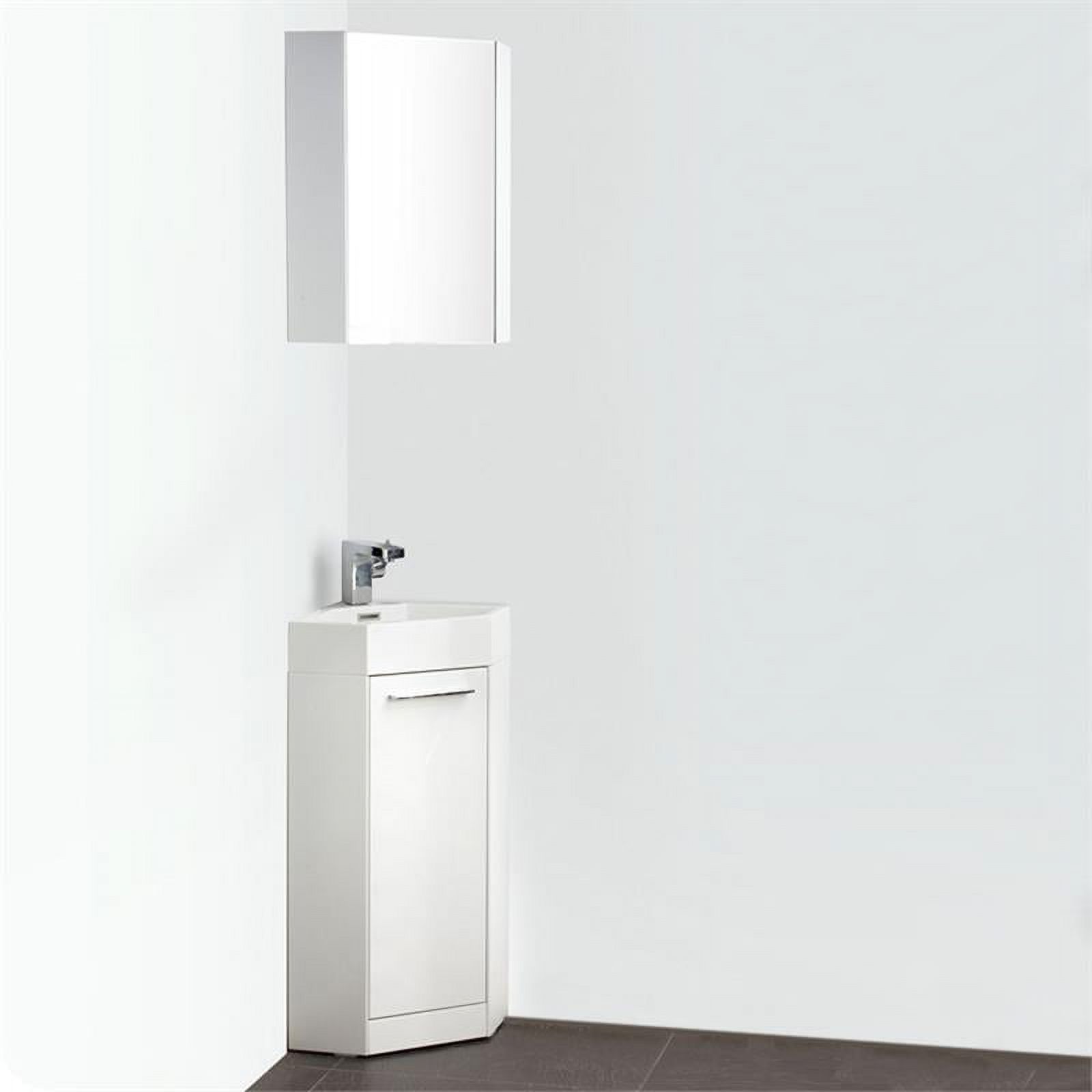 Fresca Coda 14" White Modern Corner Bathroom Vanity - image 3 of 10