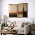 thumbnail image 3 of Framed Canvas Print Abstract Wall Art Set of 2 Neutral Decorative for Living Room Bedroom - 24"x36"x2 NATURAL, 3 of 8