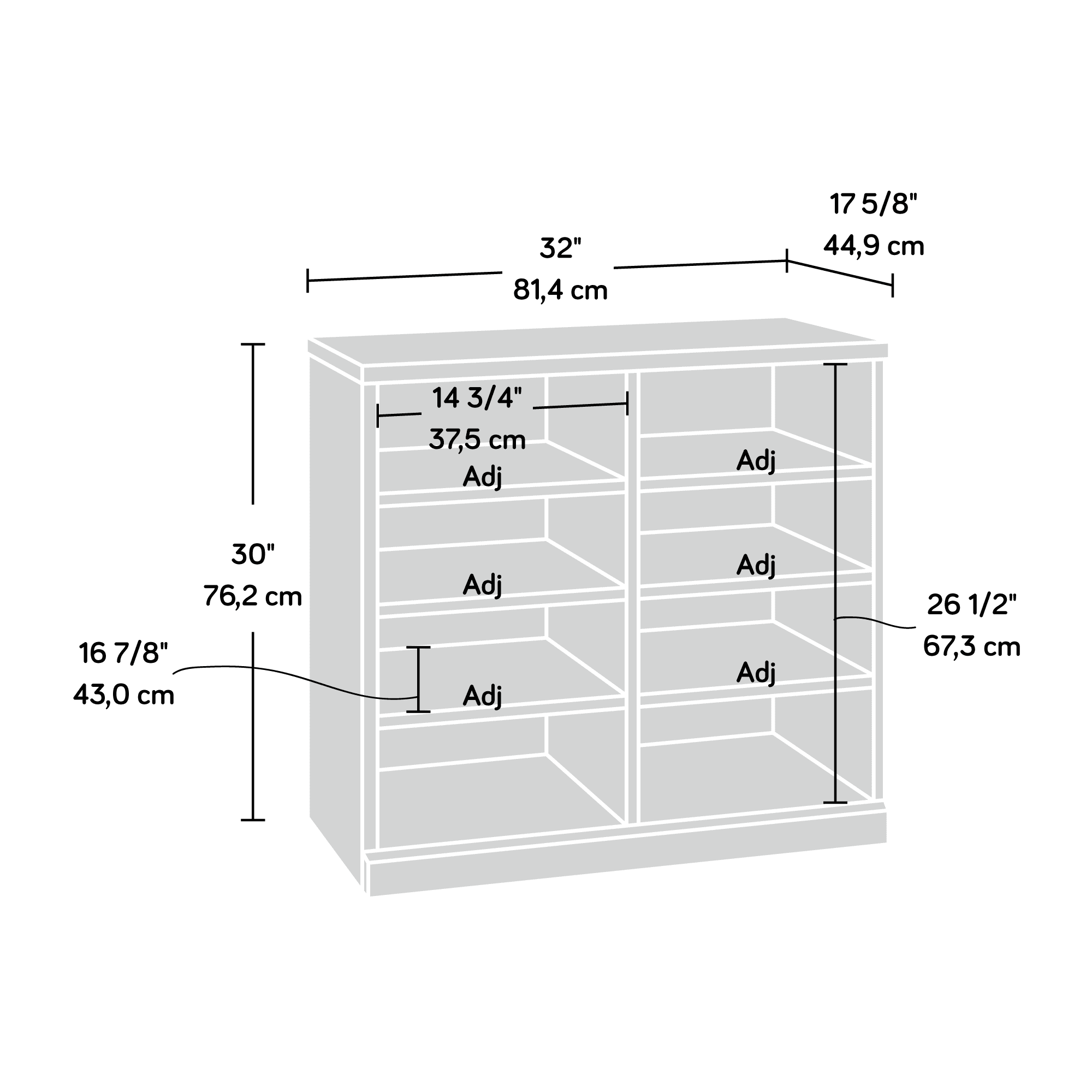 Sauder 421405 Craft Pro Series Open Storage Cabinet White Finish
