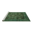 thumbnail image 2 of Ahgly Company Machine Washable Indoor Rectangle Oriental Turquoise Blue Modern Area Rugs, 2' x 5', 2 of 4