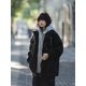 thumbnail image 1 of Parkas para mujer con capucha, acogedoras, suaves, resistentes al viento, estilo japonés, ropa de calle, versátiles, modernas, diseño de botones falsos de dos piezas, estética elegante., 1 of 6