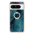 thumbnail image 3 of SaniMore for Google Pixel 8 Pro Case, Marble Pattern 3 in 1 Heavy Duty Shockproof Full Body Hard PC+IMD Bumper Drop Protective Women Girls Cover Rotating Ring Bracket Stand, Green, 3 of 10