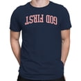 thumbnail image 2 of God First Inspirational Faith Men's Blue T-shirt, 2 of 3