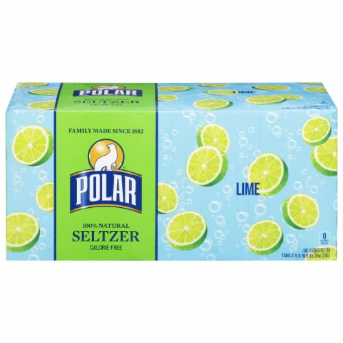 2X-Polar Lime Flavored Seltzer Water Cans - 12 fl oz - 8 pk