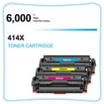 thumbnail image 6 of (No Chip) Compatible Toner Cartridge Replacement for HP W2021X W2022X W2023X 414X Pro MFP M479fdw M479fdn M454dw M454dn Printer (Cyan,Magenta,Yellow, 3-Pack), 6 of 9