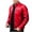 Red, variant on Mrmaere Stand Collar Multi Pocket Faux Leather Motorcycle Jacket Men Stand Collar Zip Up Vintage Casual Jacket Army Green L