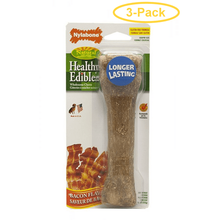 - Nylabone Healthy Edibles Wholesome Dog Chews - Bacon Flavor Souper (1 Pack) - Pack of 3