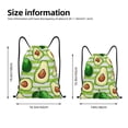 thumbnail image 4 of Kdxio Avocado Green Striped Print Drawstring Backpack Bag,Waterproof Draw String Back Sack, Gym Drawstring Bags Swim Bag For Unisex, 4 of 9