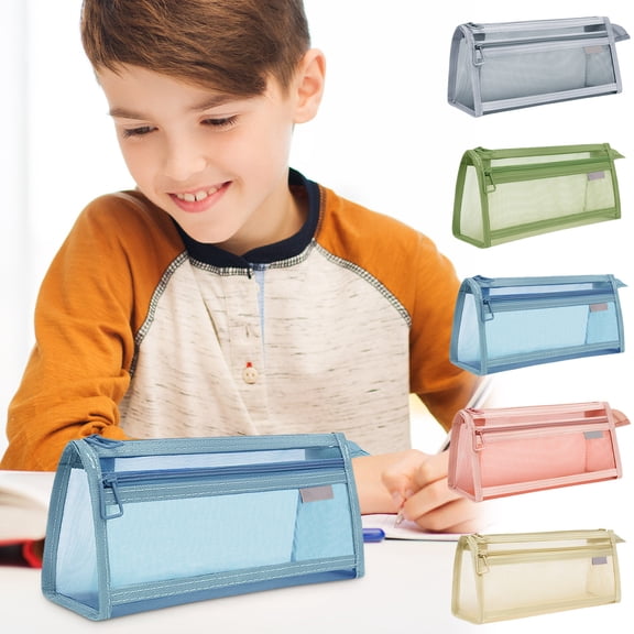 FAMTKT Pencil Cases Pen Pouch Transparent Marker Pouch with Zipper, Pencil Storage Bag Travel Cosmetic Makeup Bag, Stationery Toiletries Organizer for Students Adults Teen