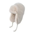 thumbnail image 6 of iHPH7 Russian Hat Fuzzy Hat Winter Accessories for Women Trapper Hat Winter Cap Winter Hats for Women Winter Hats for Women Cold Weather Beige One Size, 6 of 9