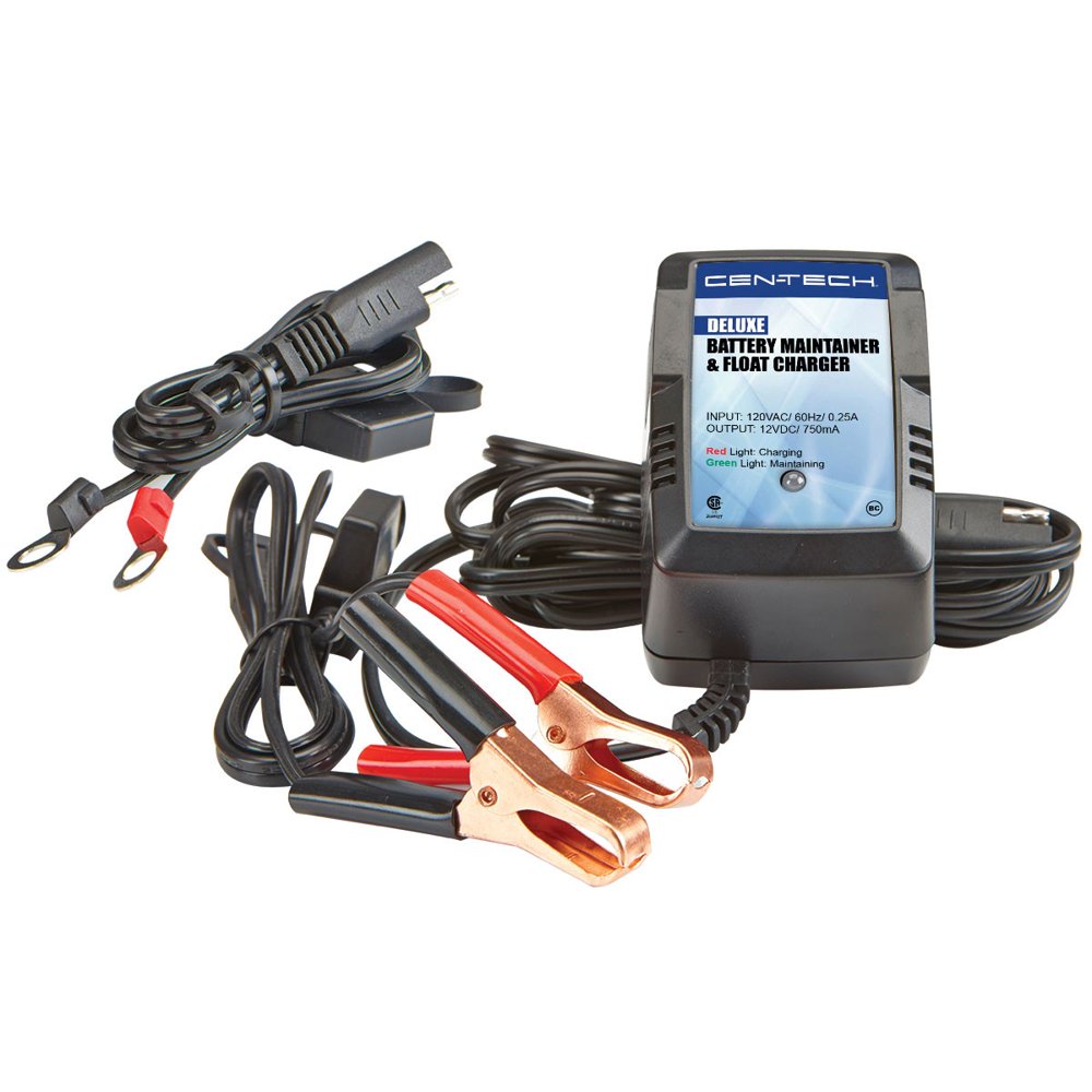 CenTech Deluxe Battery Maintainer Float Charger 12 Volt 12 ft.18 AWG