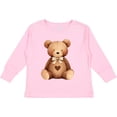 thumbnail image 3 of Inktastic Cute Teddy Bear with Heart Boys or Girls Long Sleeve Toddler T-Shirt, 3 of 5
