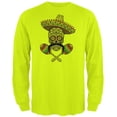 thumbnail image 1 of Cinco de Mayo Sombrero Skull Maracas Crossbones Mens Long Sleeve T Shirt Safety Green MD, 1 of 1