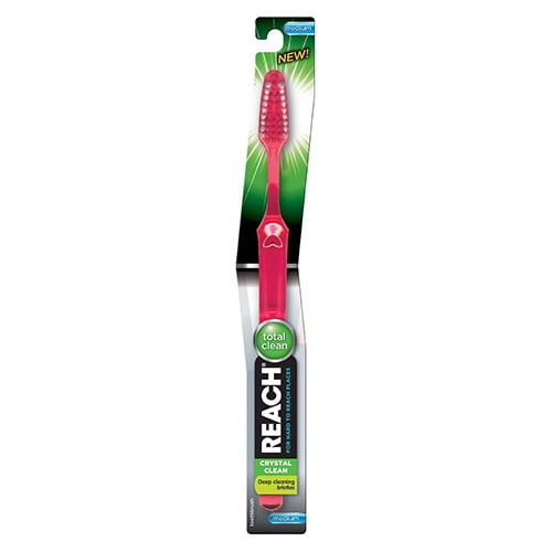 Dr Fresh Reach Crystal Clean Adult Toothbrush With Deep Cleaning