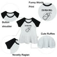 thumbnail image 2 of Pack of 2, Twins Baby Drinking Buddies Funny Dresses For Baby, Newborn Babies Skirts, Infant Princess Dress, Toddler Frocks (Black Raglan Dresses, 0-6 Months), 2 of 5