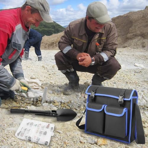 25 PCS Geology Rock Pick Equipment Kit, 28 oz. Rock Pick Hammer with 12" Mason Chisel, Safety Glasses, Whistle, Jewelers loupe, Tool Set for Hounding, Gold Mining & Prospecting, Stone Breaking$$
