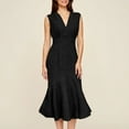 thumbnail image 5 of Women Midi Cocktail Dresses V Neck High Low Formal Party Evening Wedding Guest Dresses, 5 of 7