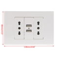 thumbnail image 4 of Techinal 16A WallDouble Italian/Chile Plug Power Socket Adapter Dual USB Ports Panel 5V 1A, 4 of 9