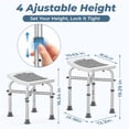 thumbnail image 4 of KEKOY Shower Chair for Elderly, 500lb Adjustable Height Bath Seat with Tool-Free Assembly, Anti-Slip FSA/HSA Eligible Shower Stool for Smaller Bathtub & Bathroom, Ideal for Seniors and Disabled Adult, 4 of 10