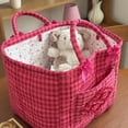 thumbnail image 4 of Car Storage Basket Organizer, Large Capacity Quilted Fabric Bin with Handles, Foldable Car Trunk Back Seat Storage for Groceries, Home Closet Use, Style-A, 4 of 6