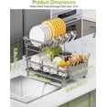 thumbnail image 2 of Dish Drying Rack Dish Rack Multifunctional Dish Drainer Rack Set Dish Strainers for Kitchen Counter Space Saving Drying Rack with Fork Holder, 2 of 6