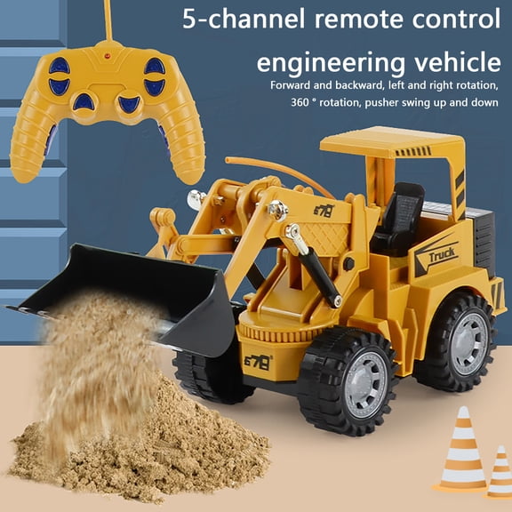 Vikszoy Car Toys Clearance! Excavator 1:24 RC 5-Channel Tractor Truck Car 2.4G Remote Control Enginee