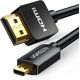 thumbnail image 1 of Adaptador de cable micro hdmi a hdmi 4k 60hz Canal de retorno de audio Ethernet Compatible con Gopro Hero 7/6 Raspberry Pi 4 Retroid Pocket 2+ Yoga 3 B500 Son kaili Sencillez, 1 of 5
