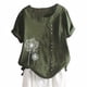 thumbnail image 2 of Camisa de mujer con botones, blusa informal de manga corta con cuello redondo, verde, M Advancent AP001735-26, 2 of 7