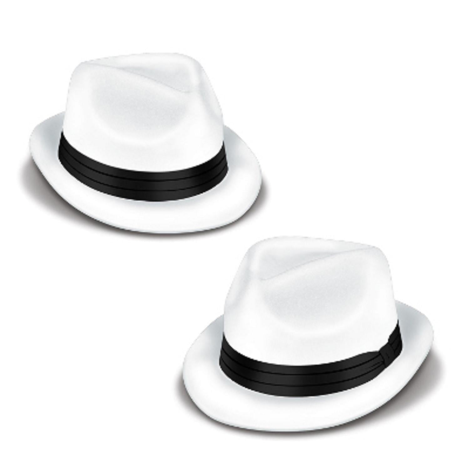 Photo 1 of Club Pack of 12 White and Black Velour Chairman Hat Costume Accessories