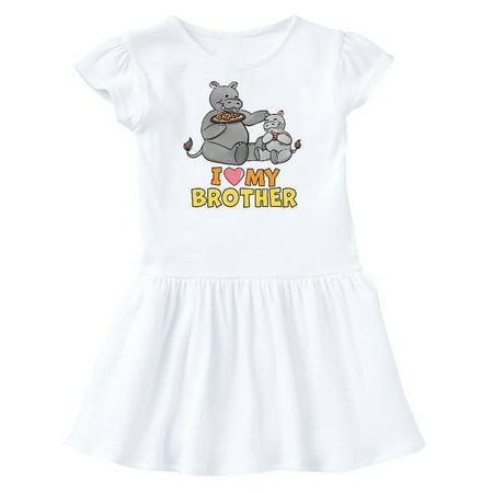 

Inktastic I Love My Brother Hippos Gift Toddler Girl Dress